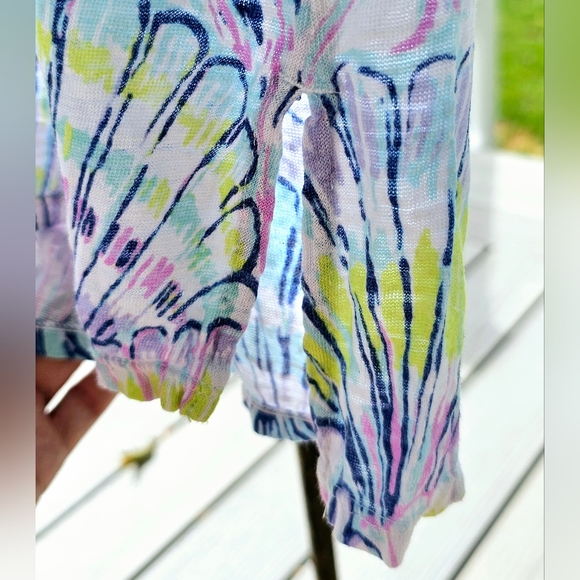 Lilly Pulitzer Irana Top - In "Oh Shello" Serene Blue Print - Picture 6 of 8
